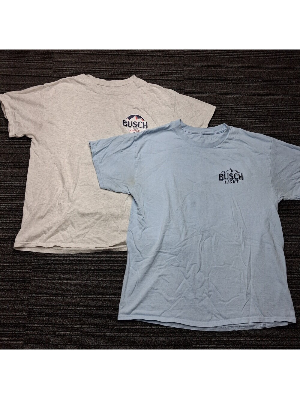 Busch Light Mens Large Shirt Lot 2 Beer Graphic Tees Bad Day Apple Novelty
